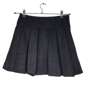 Bienzoe Pleated School Girl Uniform Skirt in Black Size 14